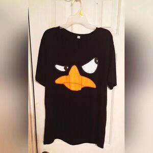 Black T-Shirt with Orange Cartoon Face